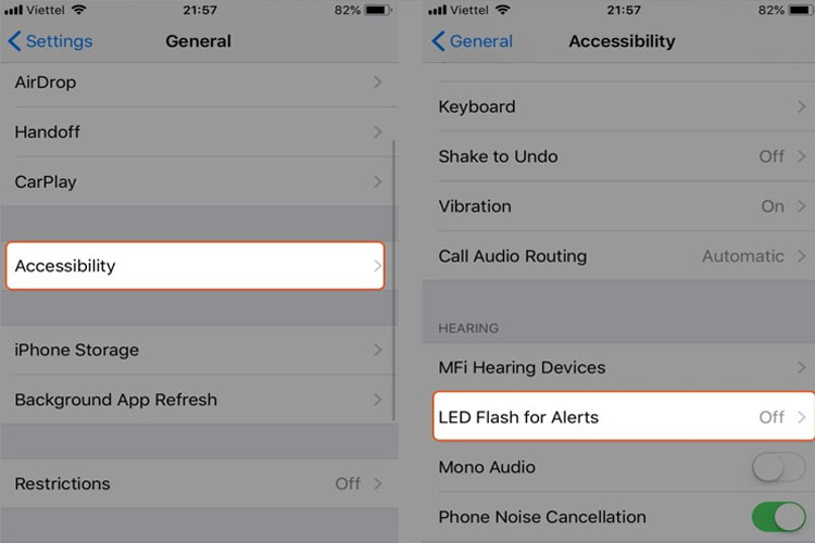 Cách mở đèn Flash trên iPhone để nhận thông báo